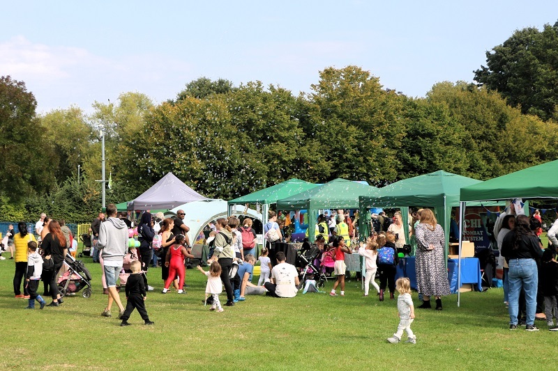 Crowds at the craft stalls